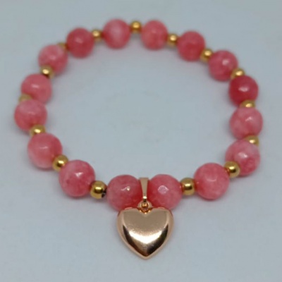 Pulsera elástica roja con corazón