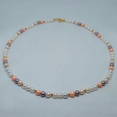 Collar perla rosa